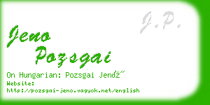 jeno pozsgai business card